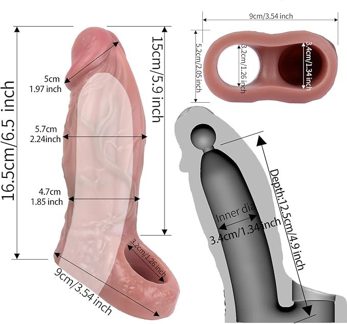 Soft Realistic Enlarge Penis Sleeve - SaxDoll.Pk