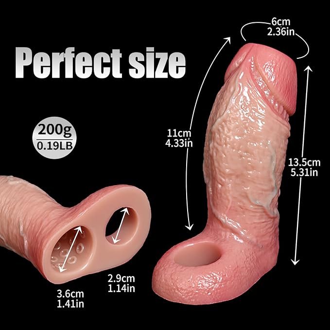 Girth Thick Realistic Penis Sleeve - SaxDoll.Pk
