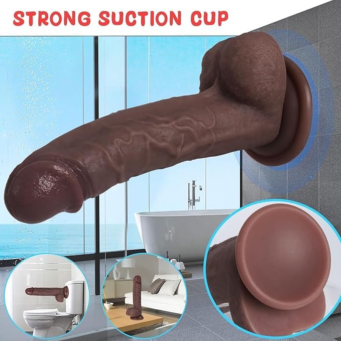Silicone Dildo Toy with Strong Suction Cup - saxdoll.pk