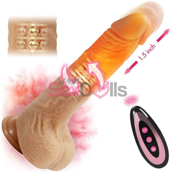Thrusting Heating Telescopic Squirming Dildo - SaxDoll.Pk
