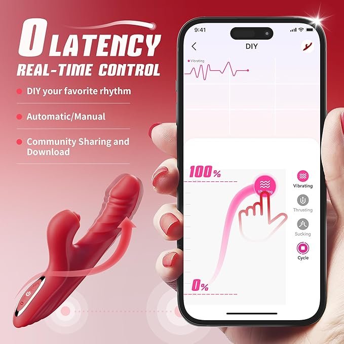 Vibrator Thrusting Dildo