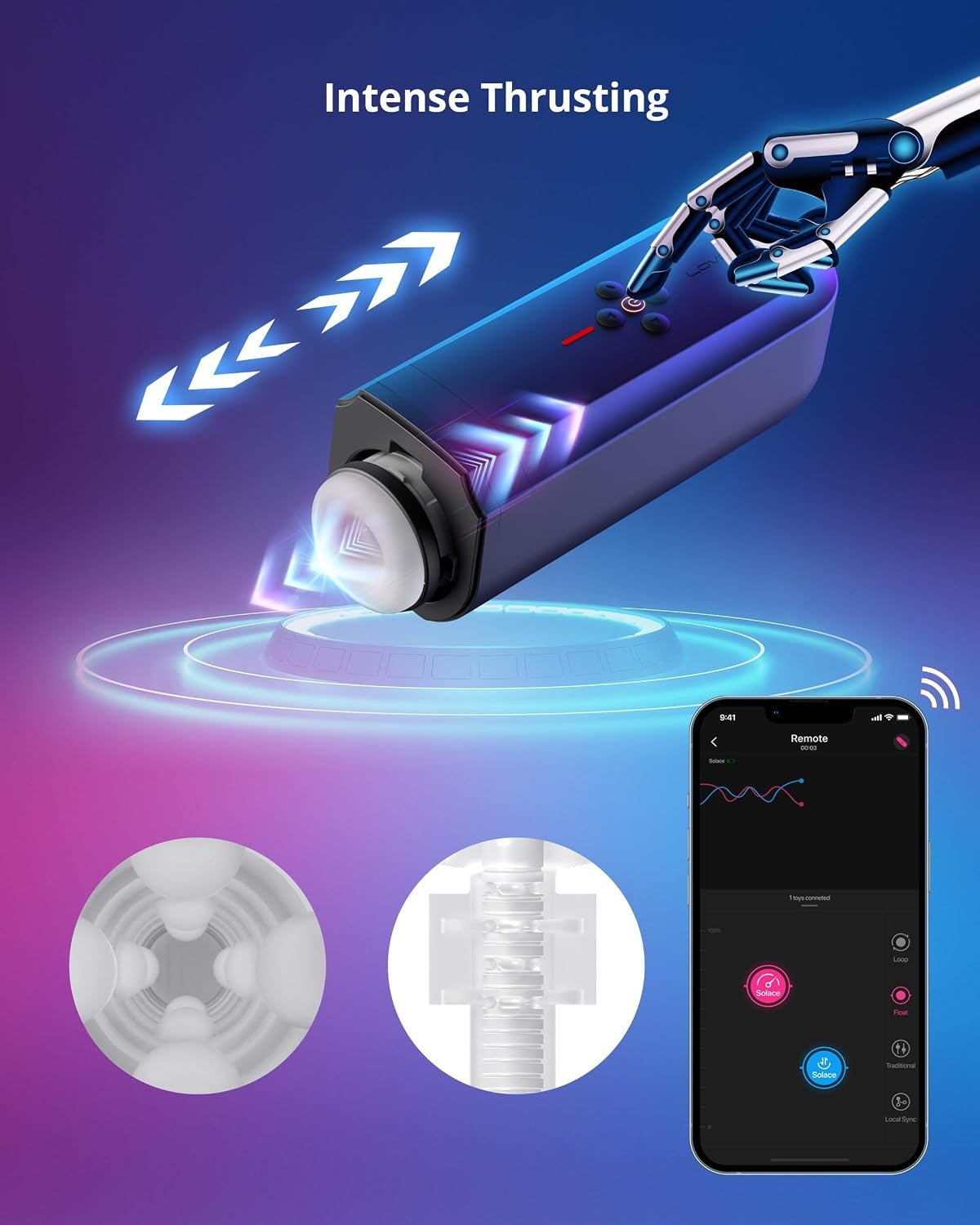 LOVENSE Solace Automatic Male Masturbator - SaxDoll.Pk