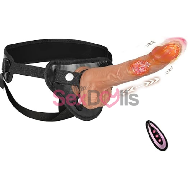 Harness Strap On Vibrating Realistic Dildo - SaxDoll.Pk