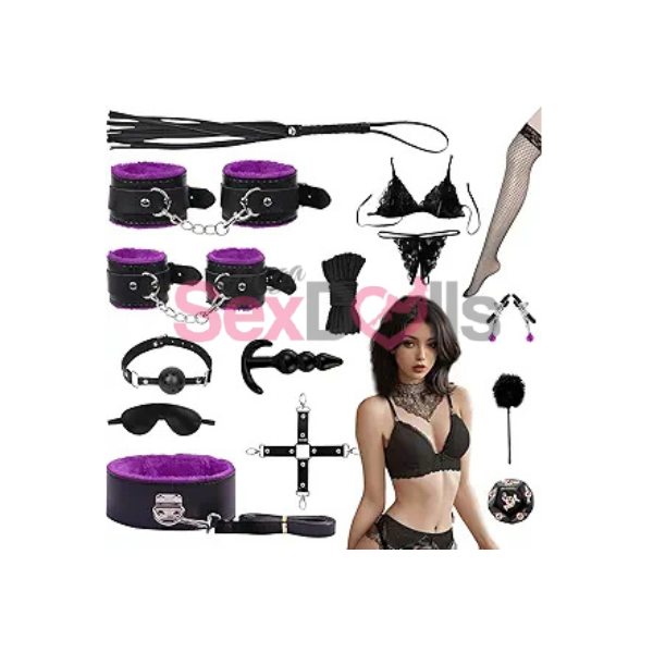 15 PCS Sex Bondage BDSM Kits Restraints - SaxDoll.Pk