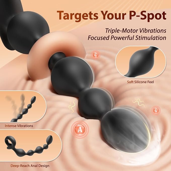 Vibrating Anal Beads Butt Plug - SaxDoll.Pk