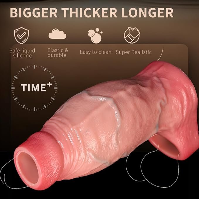 Large Thickened Realistic Penis Sleeve - SaxDoll.Pk