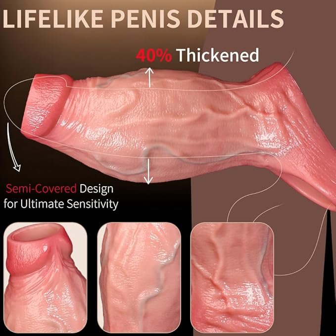 Large Thickened Realistic Penis Sleeve - SaxDoll.Pk