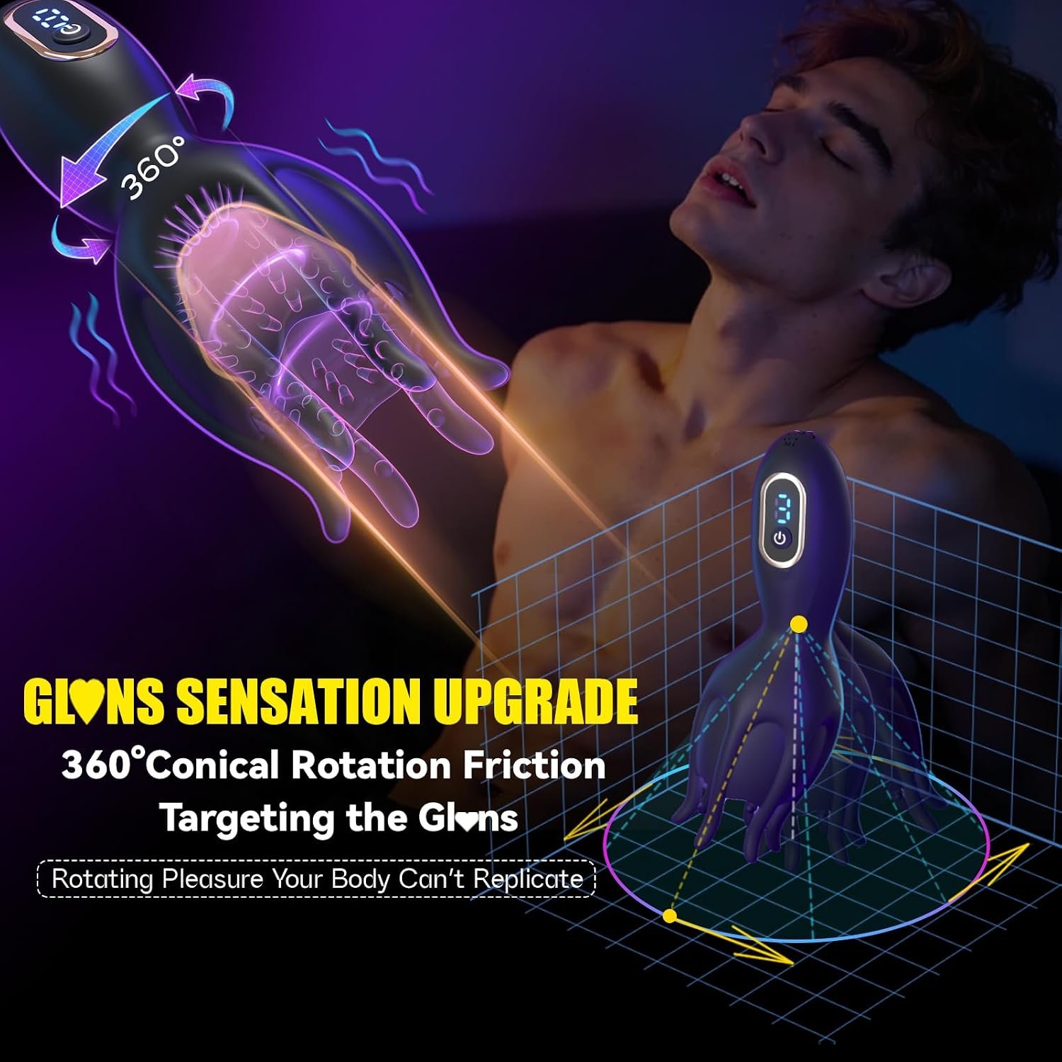 Male Masturbator Conical Rotating Vibrating - SaxDoll.Pk