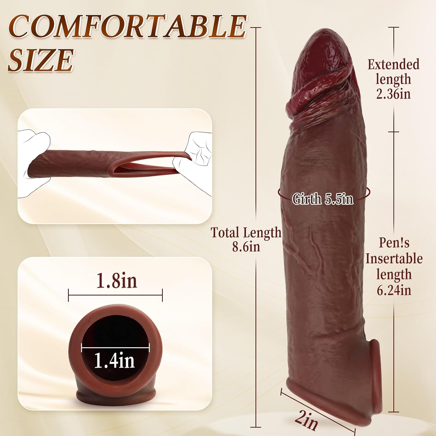 Realistic Penis Sleeve for Couples - SaxDoll.Pk