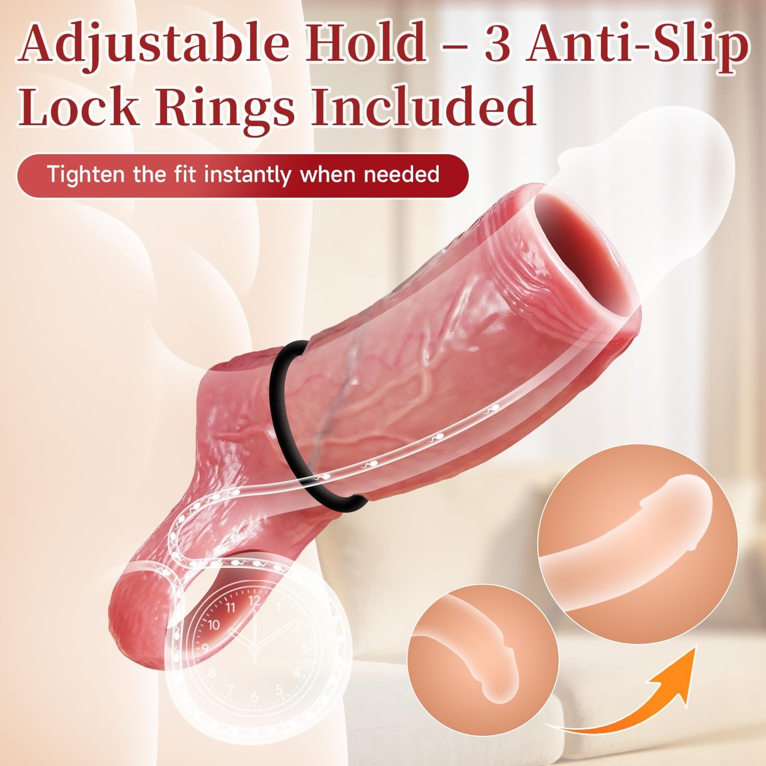 Realistic Penis Sleeve Reusable Cock Sleeve - SaxDoll.Pk