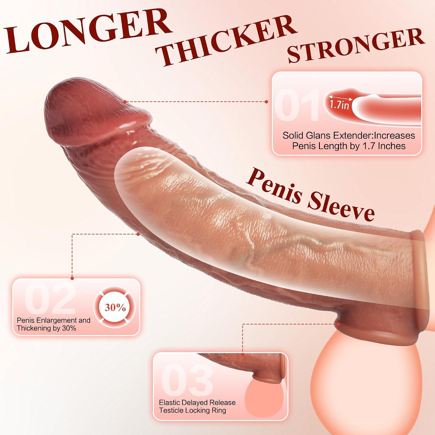 Penis Sleeve Extender Testicle Ring - SaxDoll.Pk