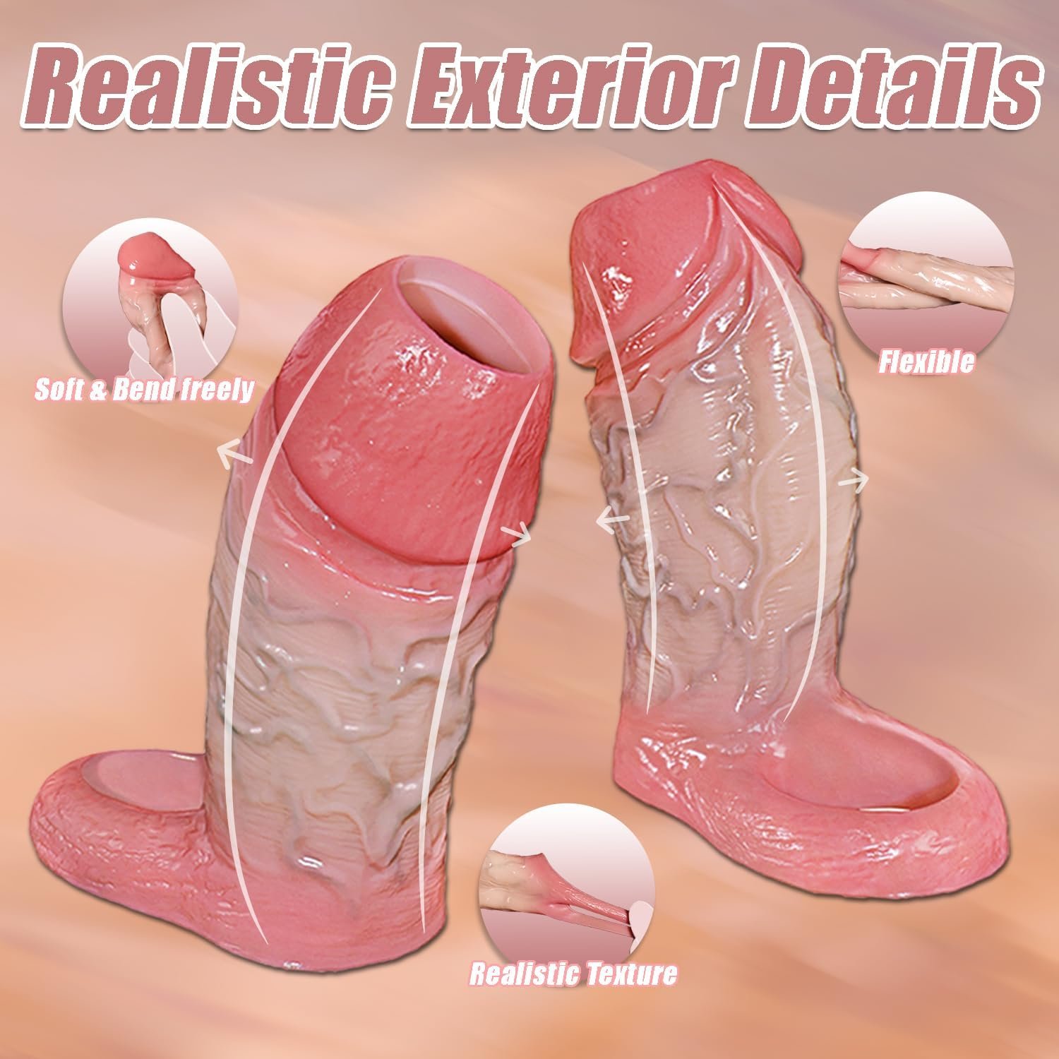 Silicone Penis Extender Sleeve with Cock Ring - SaxDoll.Pk
