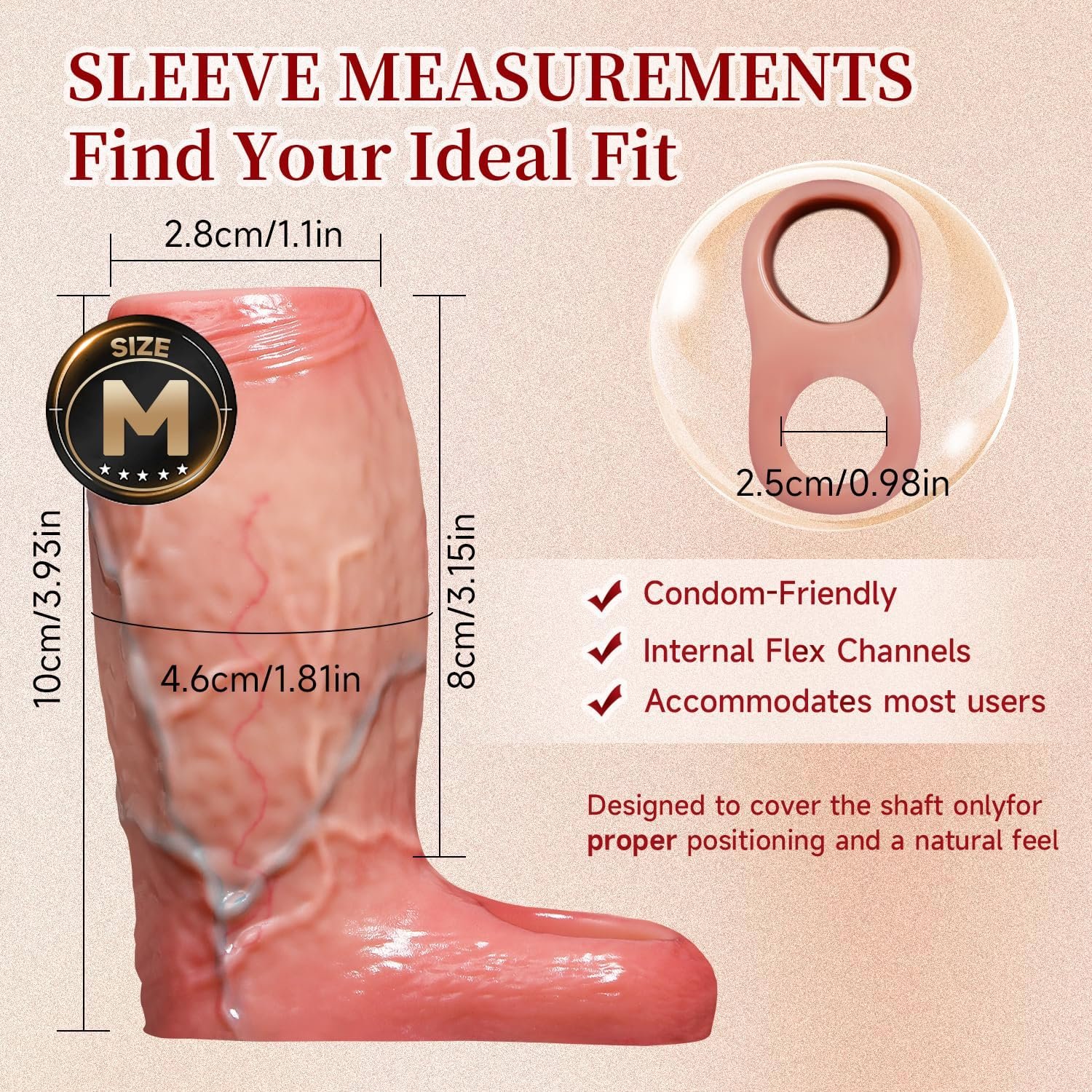 Realistic Penis Sleeve Reusable Cock Sleeve - SaxDoll.Pk