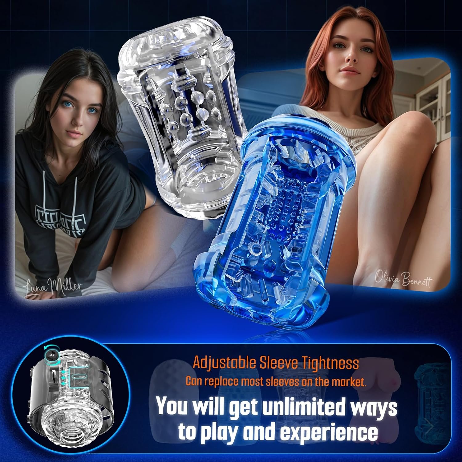 Male Masturbator Sex Toys Dual Sided Controls - SaxDoll.Pk