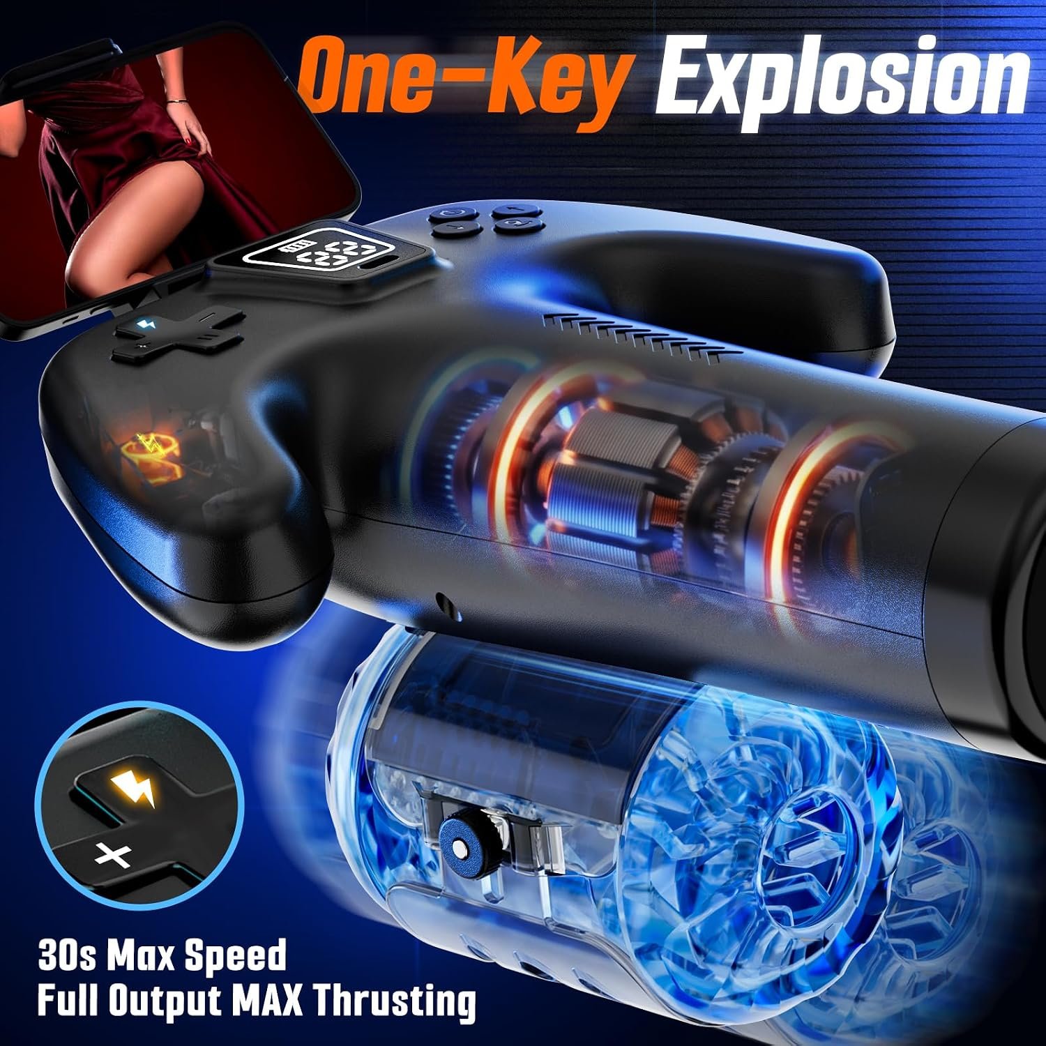 Male Masturbator Sex Toys Dual Sided Controls - SaxDoll.Pk
